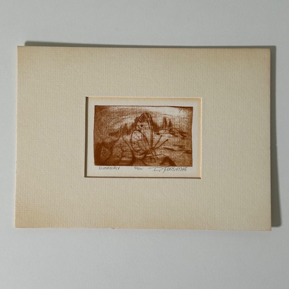 Limited Edition Matted Lithograph Print "Butterfly" 90/275 By Doug Forsythe - Picture 2 of 3
